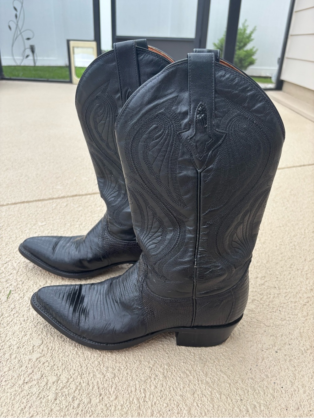 Resistol Ranch Black Leather Western Cowboy Boots